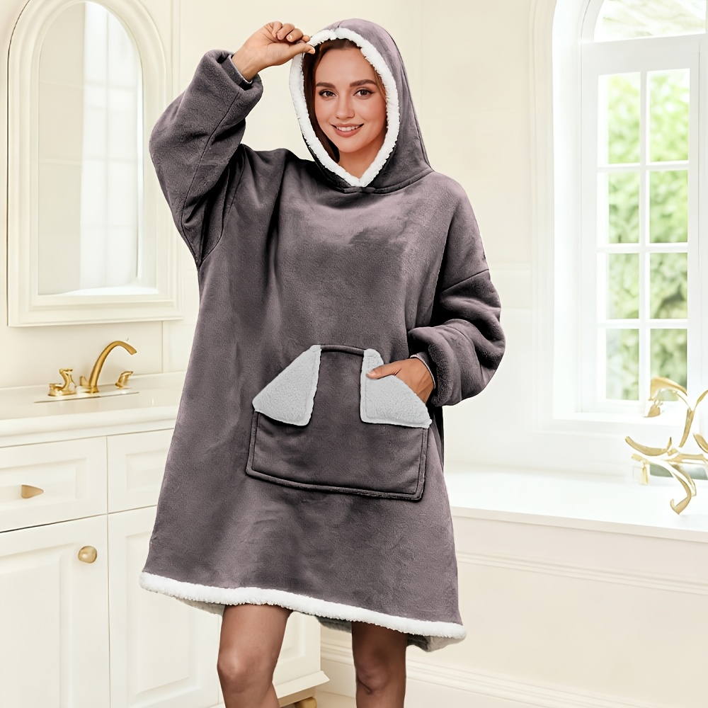 TEMU Wearable Blanket For Women, Hooded Blanket Men, Hooded Blanket With Sleeves, Wearable Blanket Hoodie Short, Hoodie Blanket Women ., Wearable