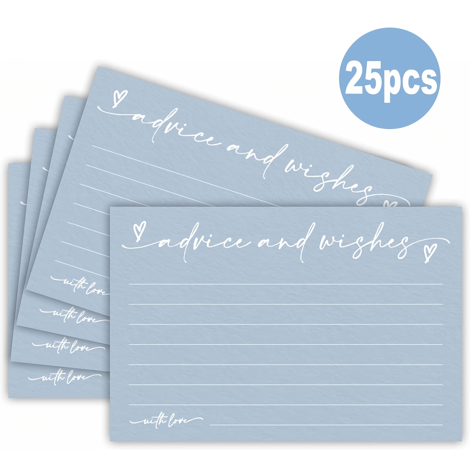 

Set Of 25 Suggestion And Wish Cards - Minimalist Blue - 4x6 Inches Double-sided Filled Suggestion Cards Suitable For , Weddings, Graduation Parties, , Retirement, Showers, Party Gifts, And Supplies.