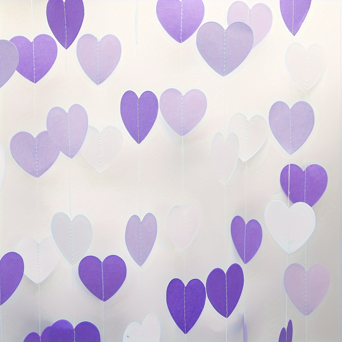 

1pc 13ft Guirlande de Cœur En Blanc Et Violette - Décoration Polyvalente Pour Mariage, Mariée Et Douche, Anniversaire, Anniversaire, Célébrations de La Saint-Valentin Et de Des Mères