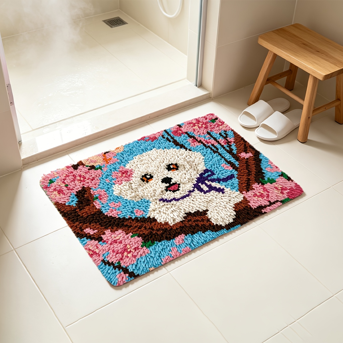 Adult Hook Carpet Kit Puppy on Tree Pattern