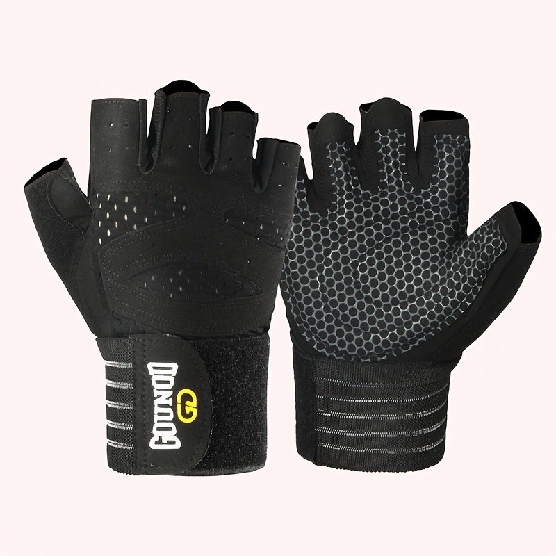 

Wrist Support Half-finger Fitness Gloves - Polyester, Ideal For Weightlifting & Barbell Training