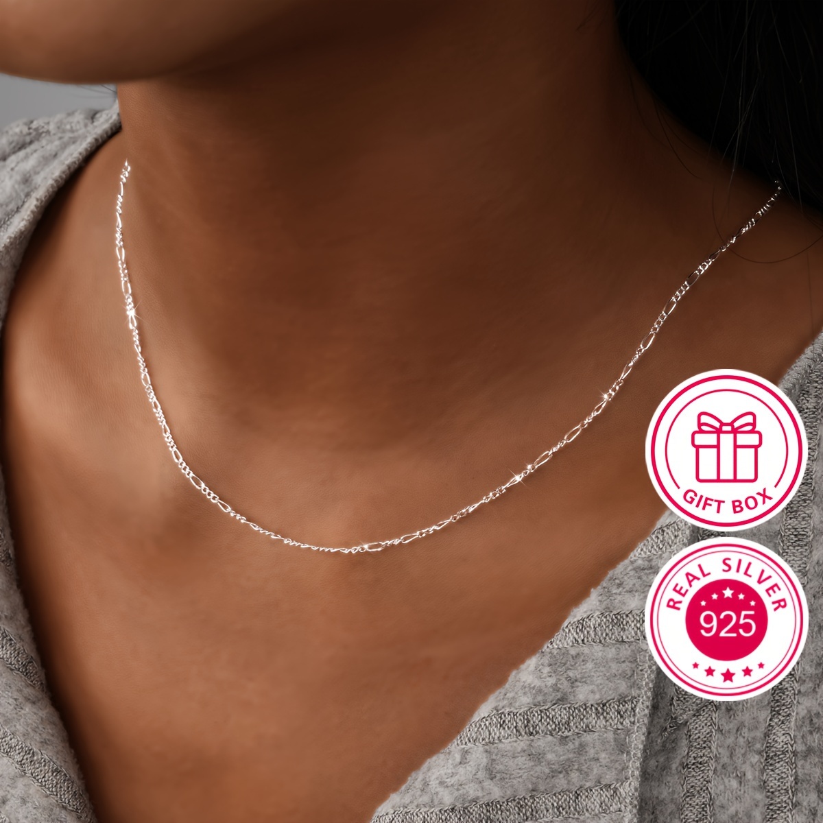 925 Sterling Silver Hypoallergenic Women's Necklace - Temu