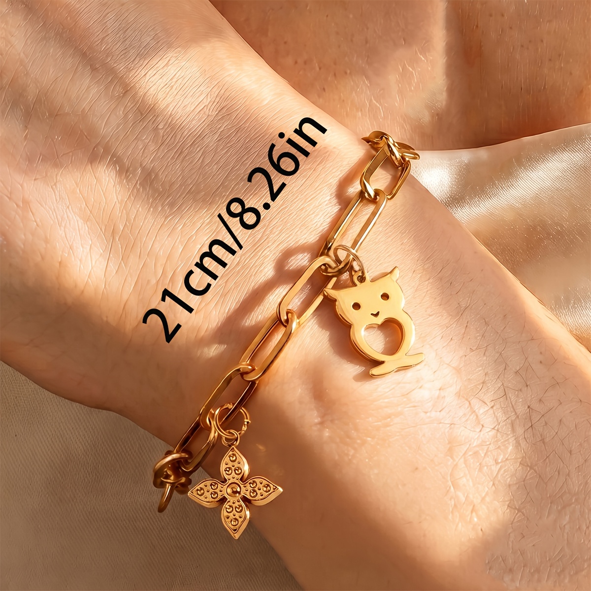 Chunky Chain Bracelet for Women & Men, Layered Design