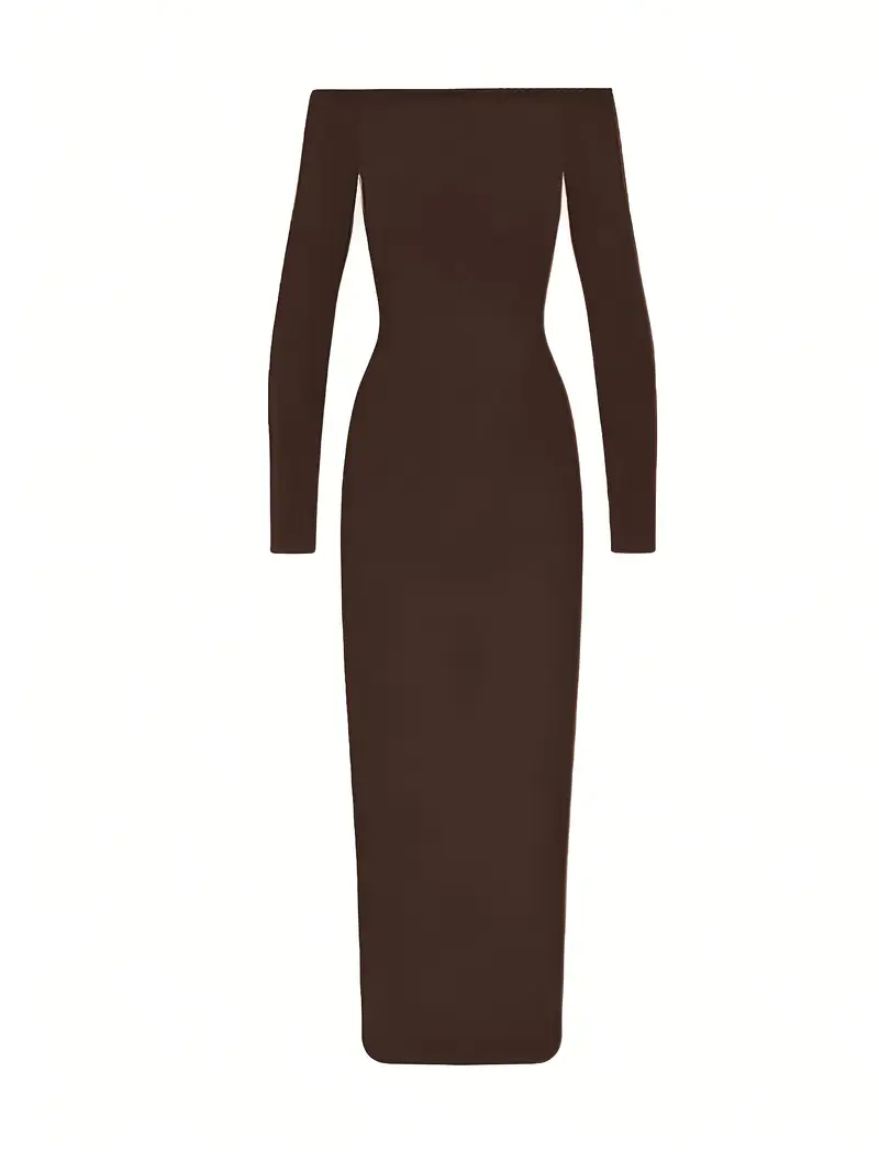 1pc fit shoulder long sleeve maxi dress spring autumn - Temu 1pc fit shoulder long sleeve maxi dress spring autumn - Temu