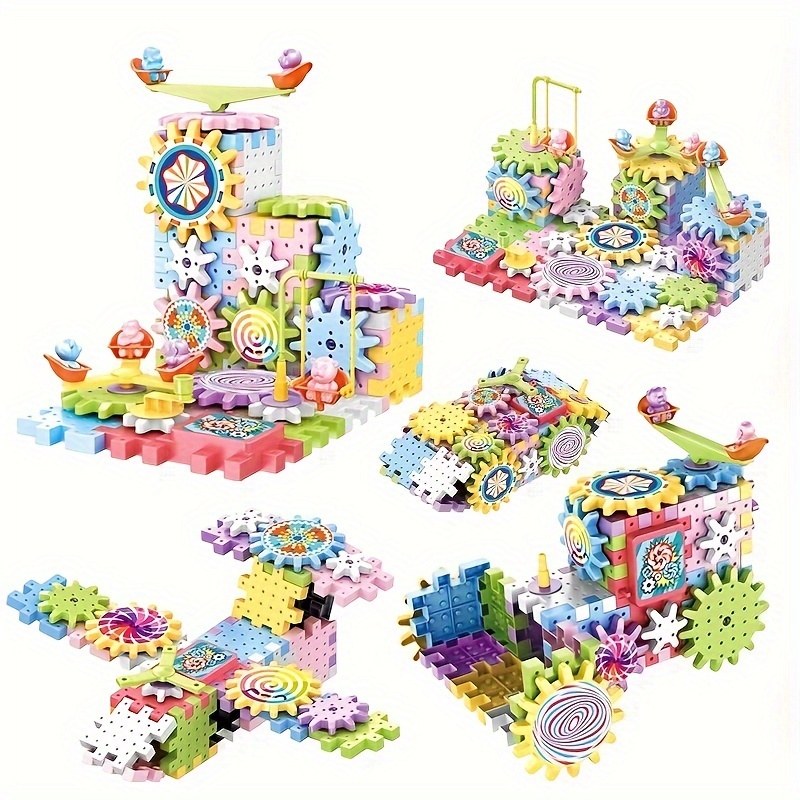 

Kids Gear Engineering Building Blocks Set - Educational Interlocking 3d Puzzle Toys For Cognitive Development - Mechanical Blocks For 3-6 - & Kit