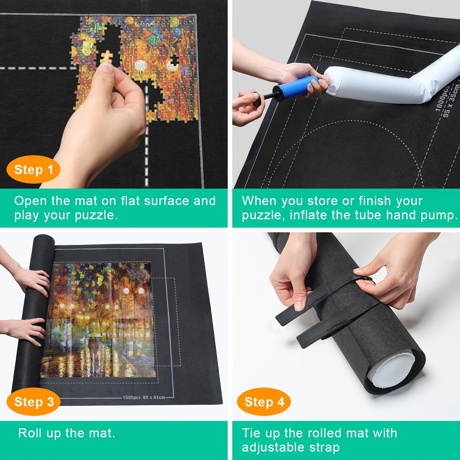 Tapis puzzle en feutre, tapis de puzzle, tapis portable, tapis de