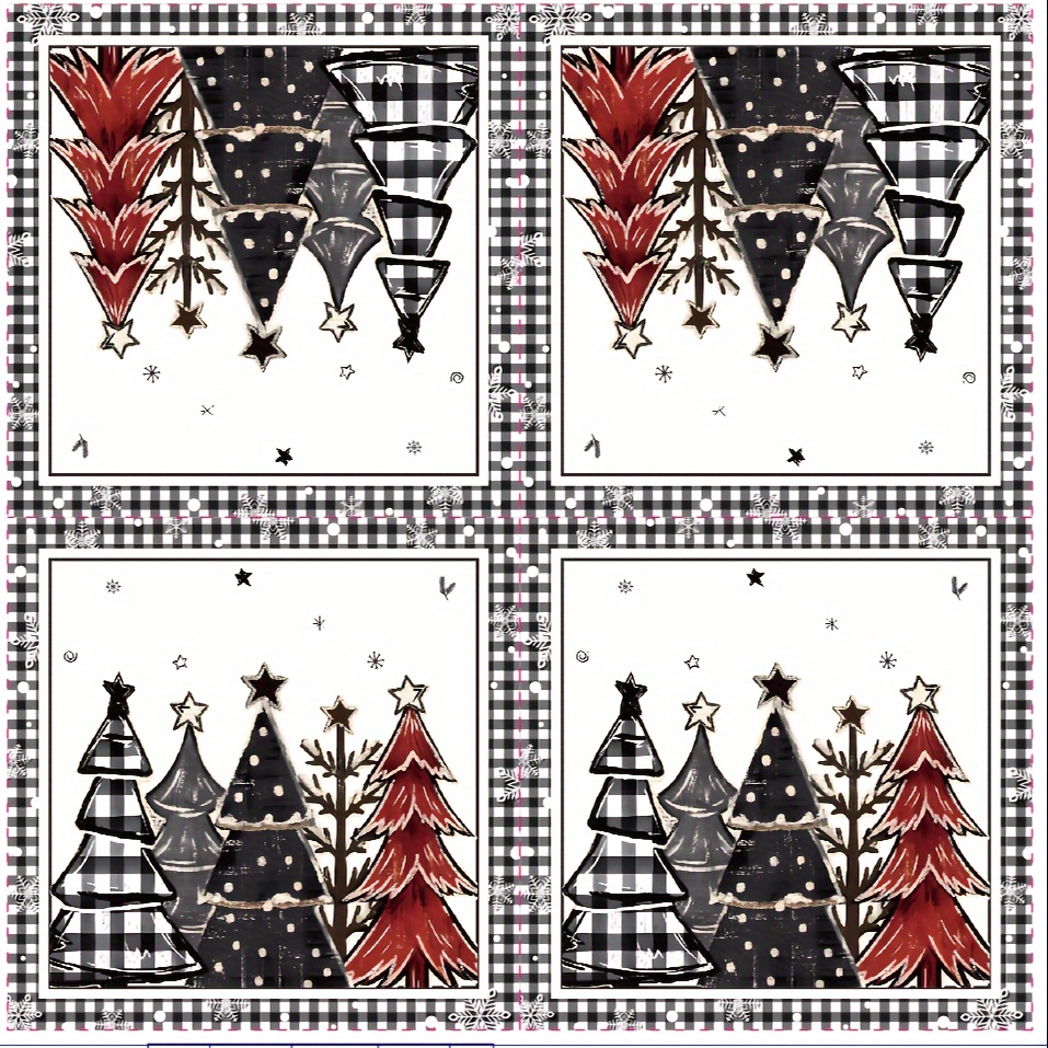 

20pcs Black & White Christmas Tree Themed Napkins - 2-ply Disposable Paper Towels For Holiday Parties, Birthdays, Picnics & Dinners