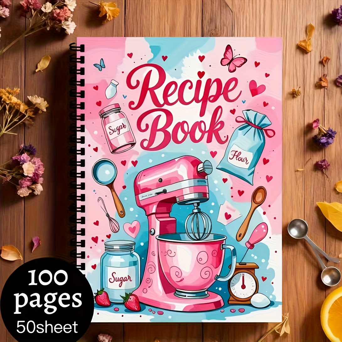 TEMU Carnet à spirale "Planning Pads Recipe" - Un livre plein d' pour de cuisine à domicile, 100 pages de manuel de cuisine pour chef à domicile