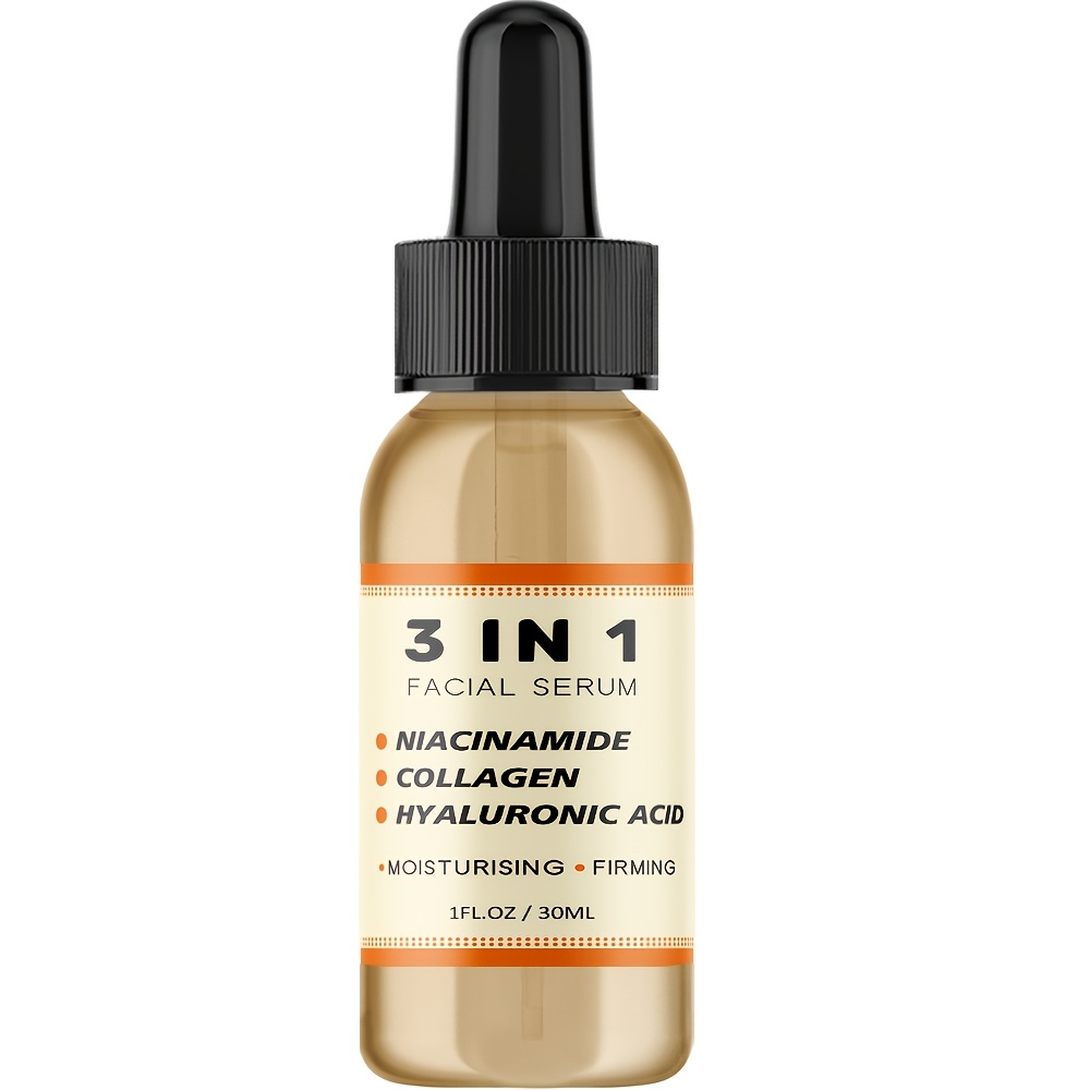 Image of Susumee 3-in-1 Facial Serum With Niacinamide, Collagen & Hyaluronic Acid Suitable For Skin Types, Hydrating & Firming, Moisturizing Dropper For Face, Skin Care, For ( &)