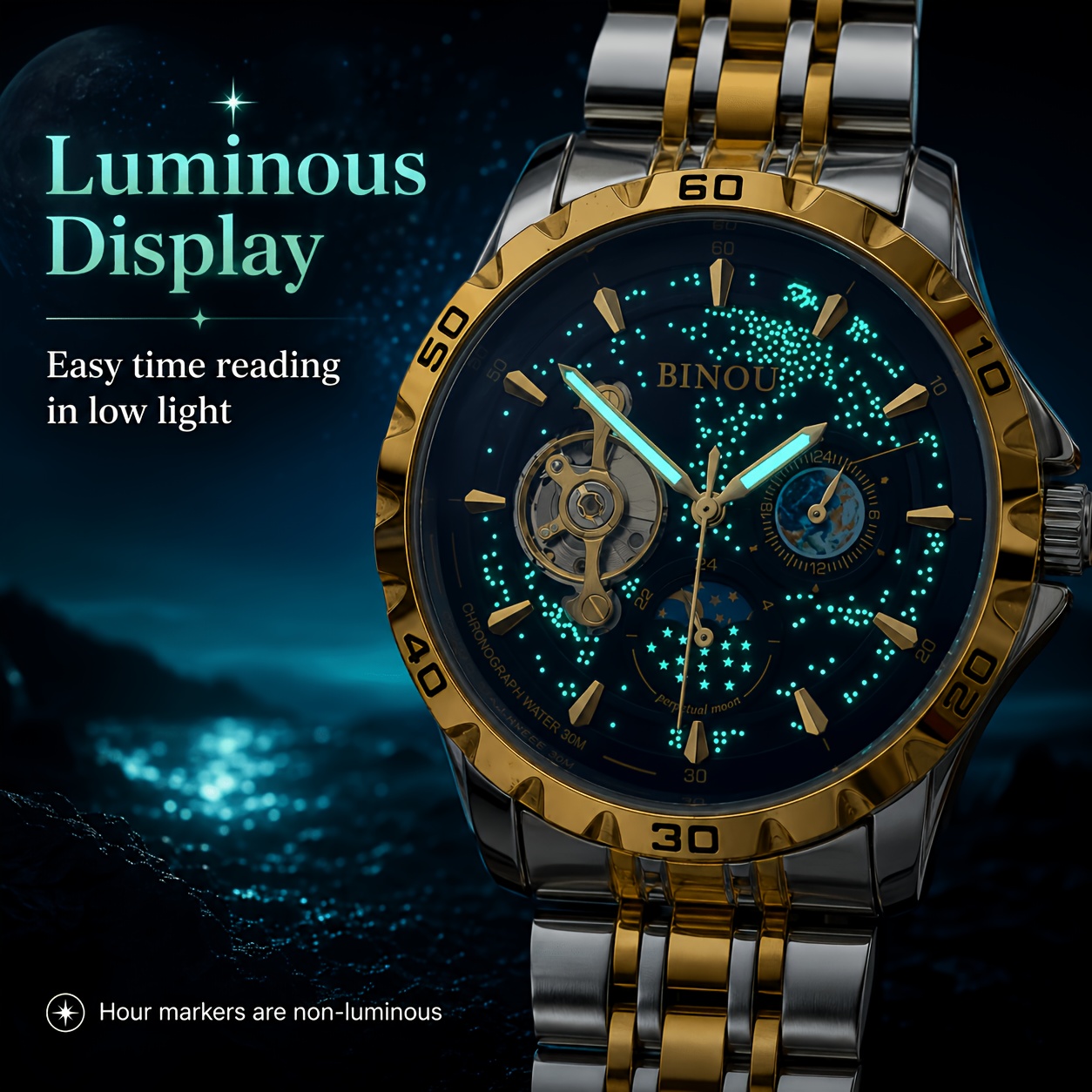 Starry Night Luminous Automatic Mechanical Watch, Unisex