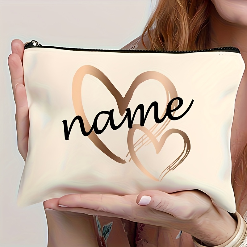 Personalized Name/text Makeup Bag - Shape Suitable For Teachers, Bridesmaids, Travel & Daily Use - Unisex Gift For Women &
