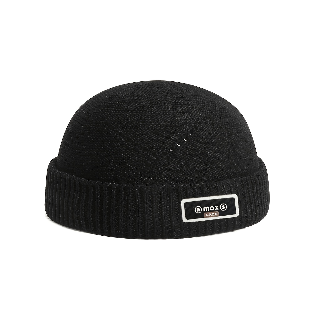 TEMU Men's Running Cap Trendy Brand Brimless Rolled Edge Gourd Hat Large Head Size Wearable Lazy No-wash Hairline Face Shaping Small Face Cold Cap