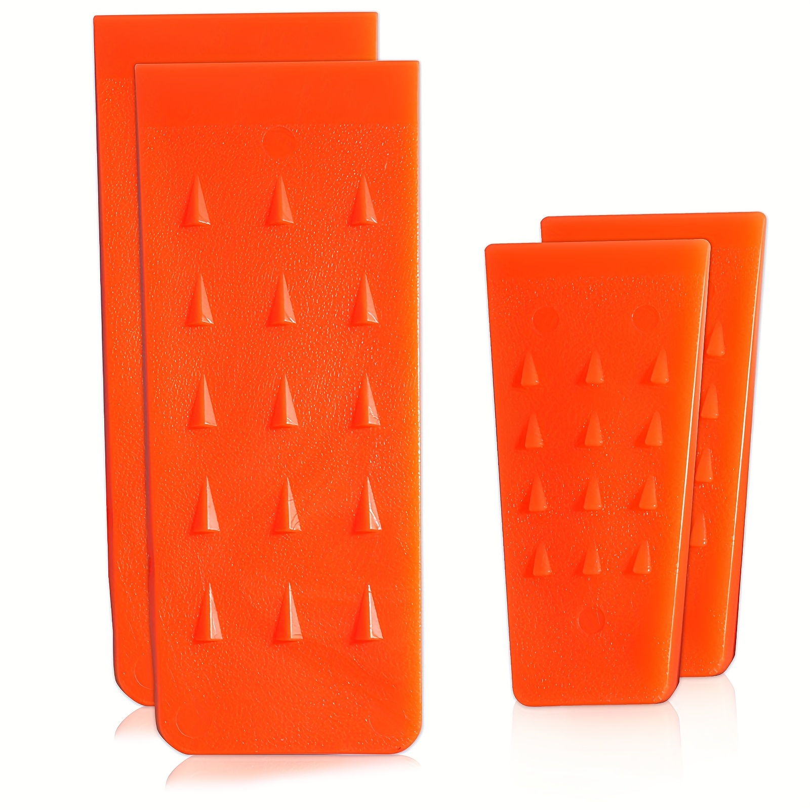 Image of A Set Of Tree Felling Wedges Featuring Spikes, Including 4 Pieces Of 5.5" And 8" Wedges Along With A Storage Bag, Designed For Splitting And , Suitable For Use With Chainsaws.