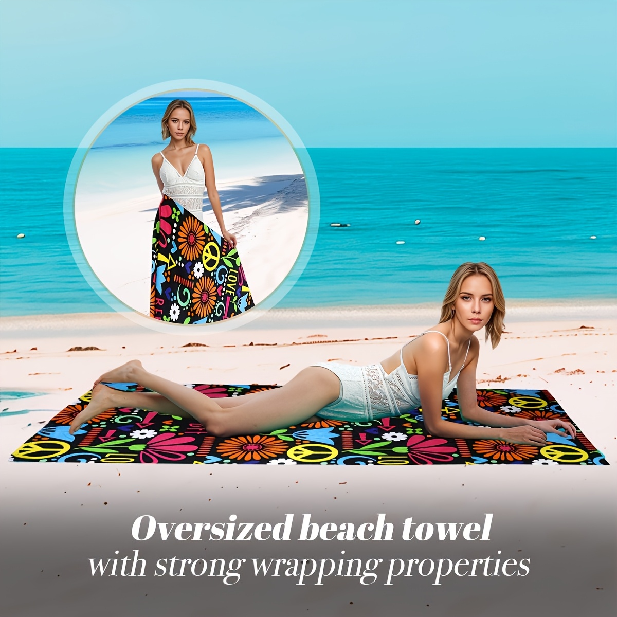 Oversized Microfiber Beach Towel Soft Quick Dry Pool Blanket_voghion.com