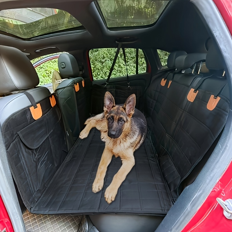 TEMU Dog Car Seat Cover For Back Seat, Back Seat Extender For Dogs With Hard Bottom, Scratchproof Hammock Design, Comfortable Travel For Dogs And