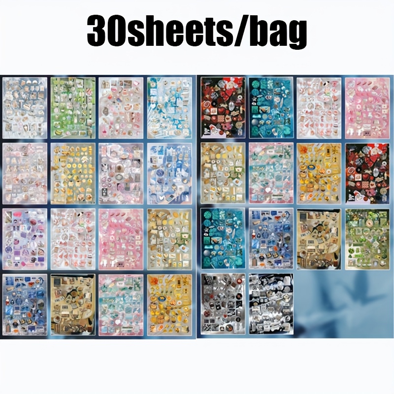 Image of Sticker Book, Star Sand Notes Die-cut Sticker Book, Additions, Notebook Stickers Suitable For Multiple Scenes Phone Case Water Cup Stickers, Photo Album Diary Decoration Notebook Additions