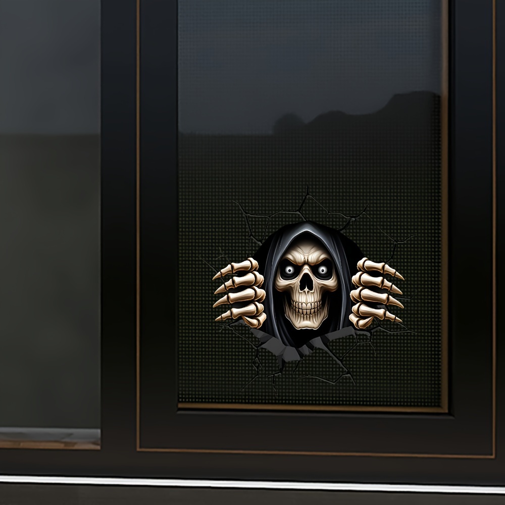 flat sticke2D Horror Skull Car Sticker