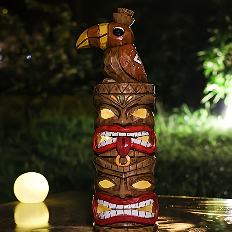 TEMU Bird On Wooden Carved Post - Bar Decor & Outdoor Decor Resin Craft Ornament