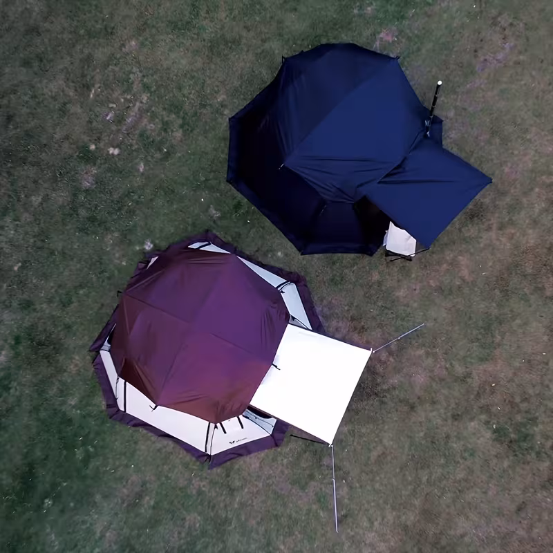 outdoor camping spherical tent dome black thickened sunshade large space with chimney Product details 0