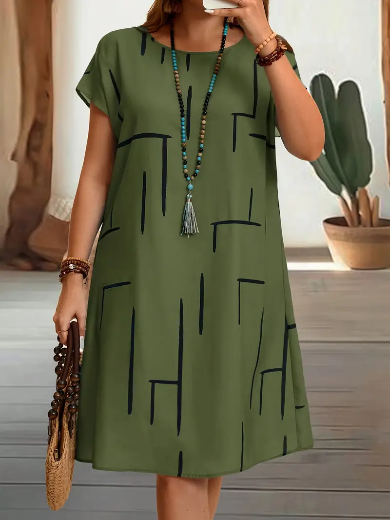 plus size womens casual striped bodycon dress knee length round neck machine washable summer dress with vertical stripes dark grey light contrast elegant special collection body fitting dress comfortable wear Product details 7
