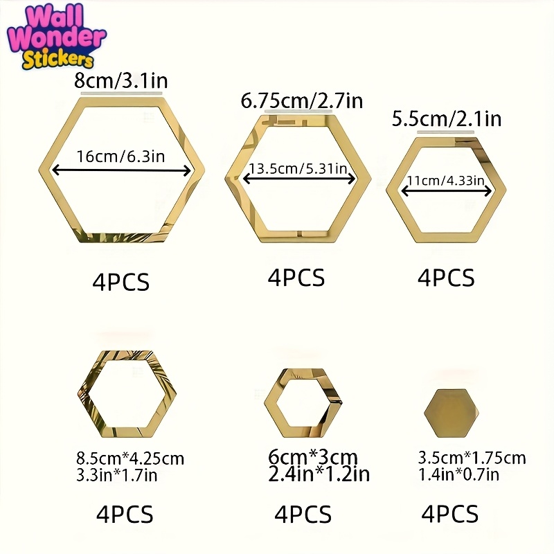 Image of ! 24pcs Diy Acrylic Geometric Mirror Wallpaper, Home Decor Wall Sticker, For Bedroom, Bathroom And Living Room Dec