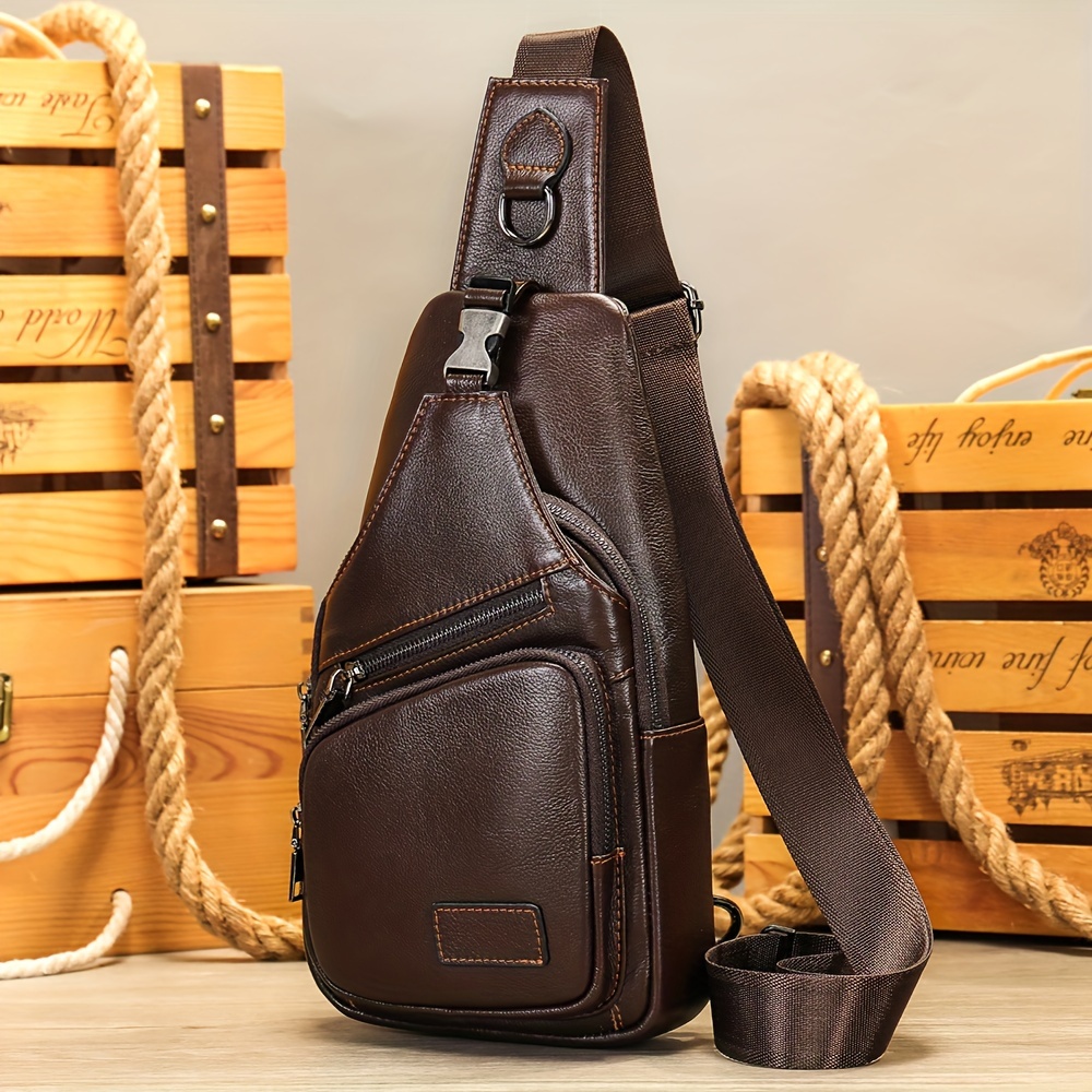 leather chest bag