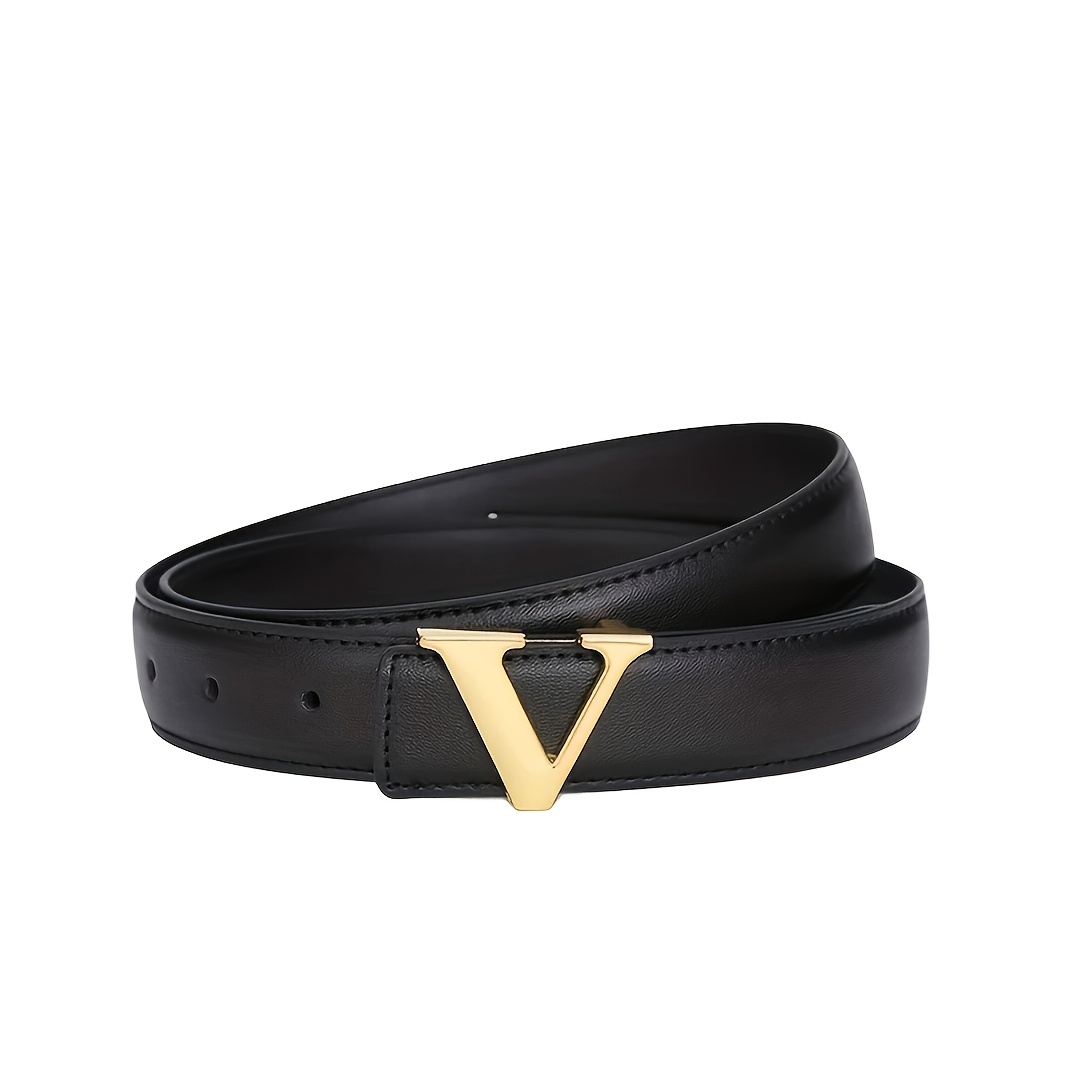 TEMU Ceinture pour femme simple et avec boucle en V et lettre, convient pour un et les fêtes, cadeau de Noël