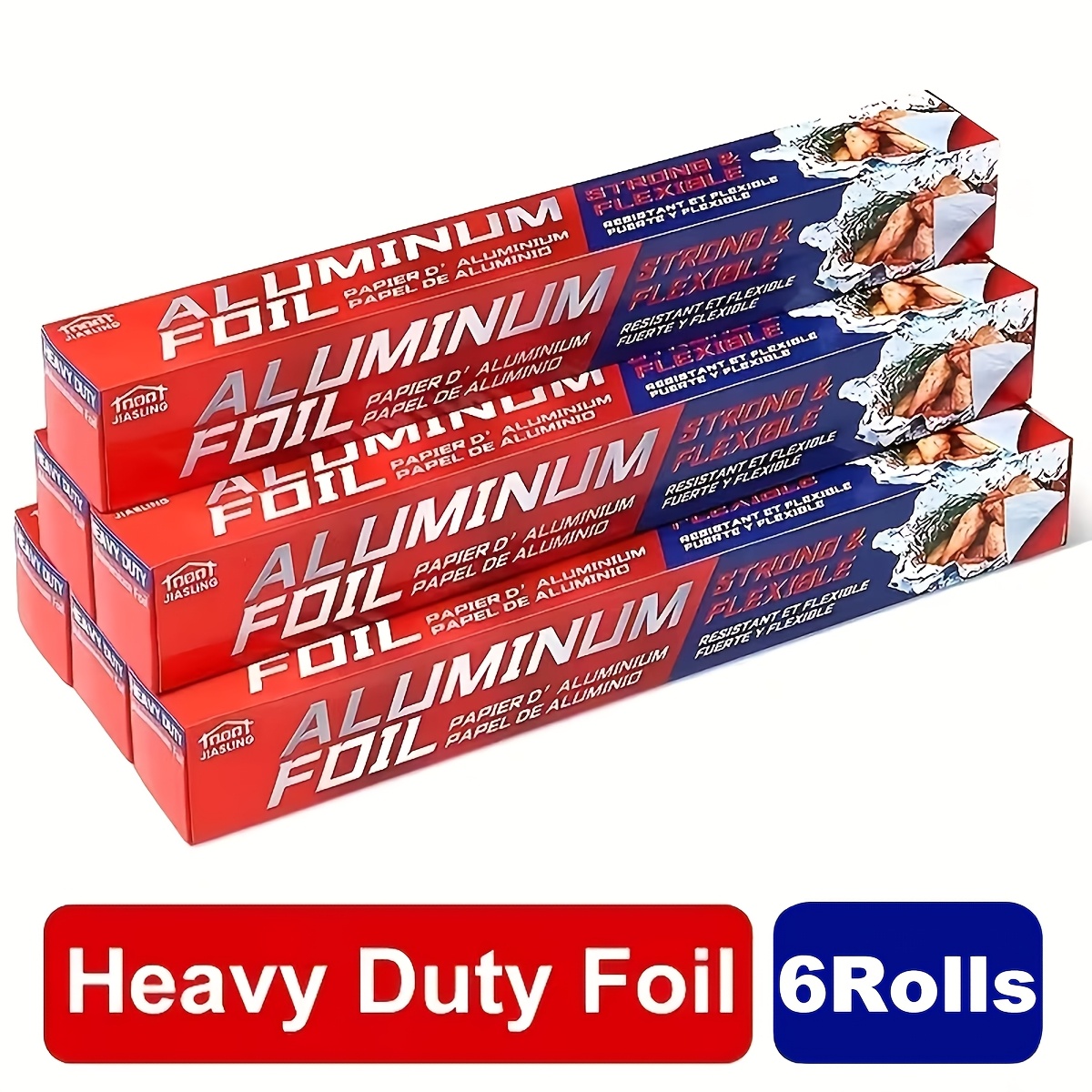 TEMU 6/12 Rolls Heavy-duty Aluminum Foil Roll Thick Heavy Duty Foil For Added Strength And Durability, Secure And Close Tab Suitable For Restaurants