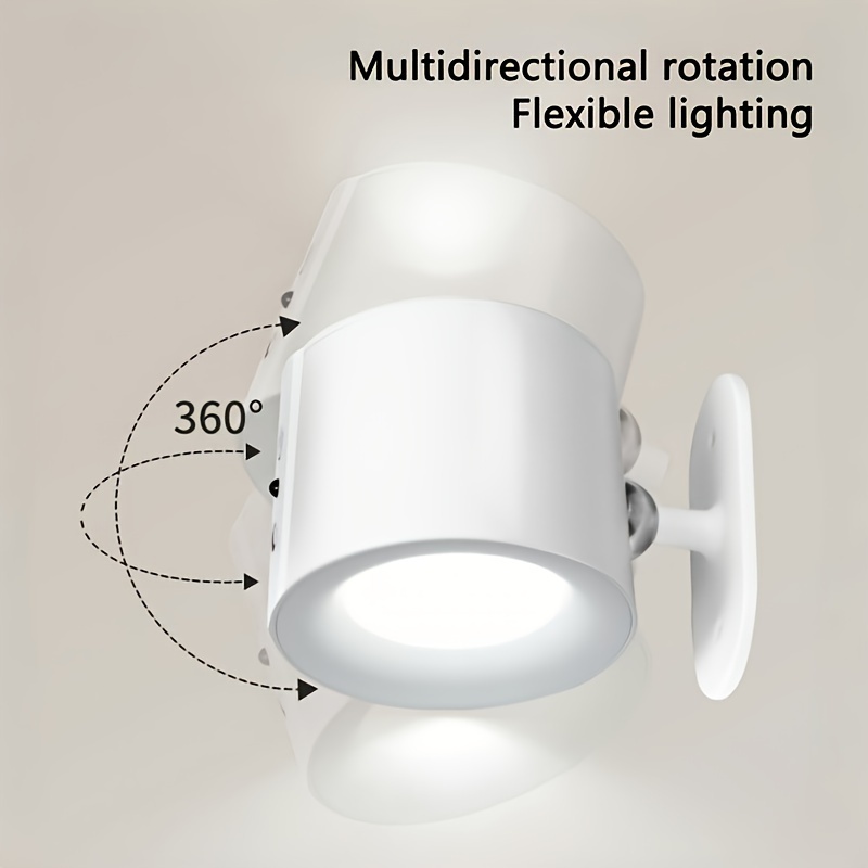 led wall lamp with magnetic fixture 360 rotatable dual sided illumination touch control usb charging suitable for living room bedroom corridor bedside and reading 6 4cm 2 5in diameter 8cm 3 14in height details 1