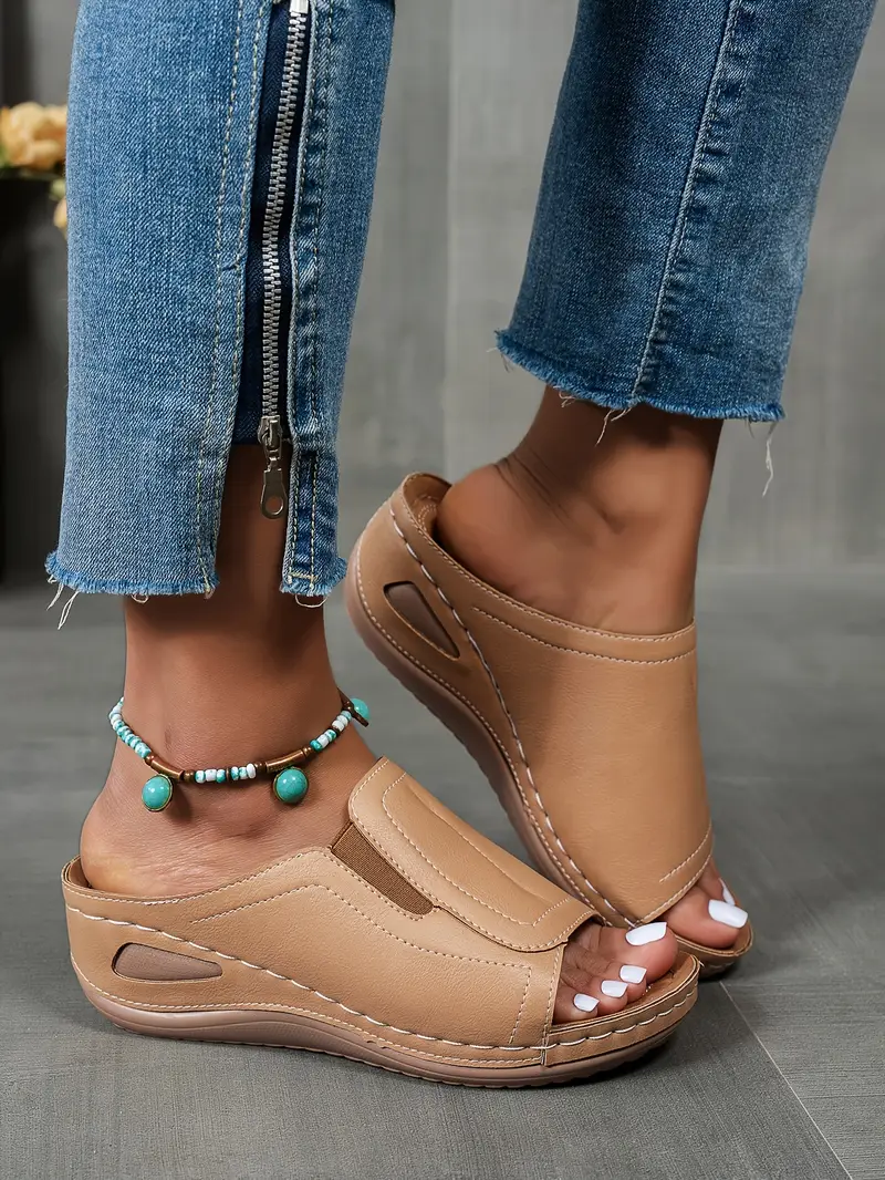 womens comfortable casual wedge sandals everyday anti slip shopping shoes summer outdoor beach slippers Product details 7