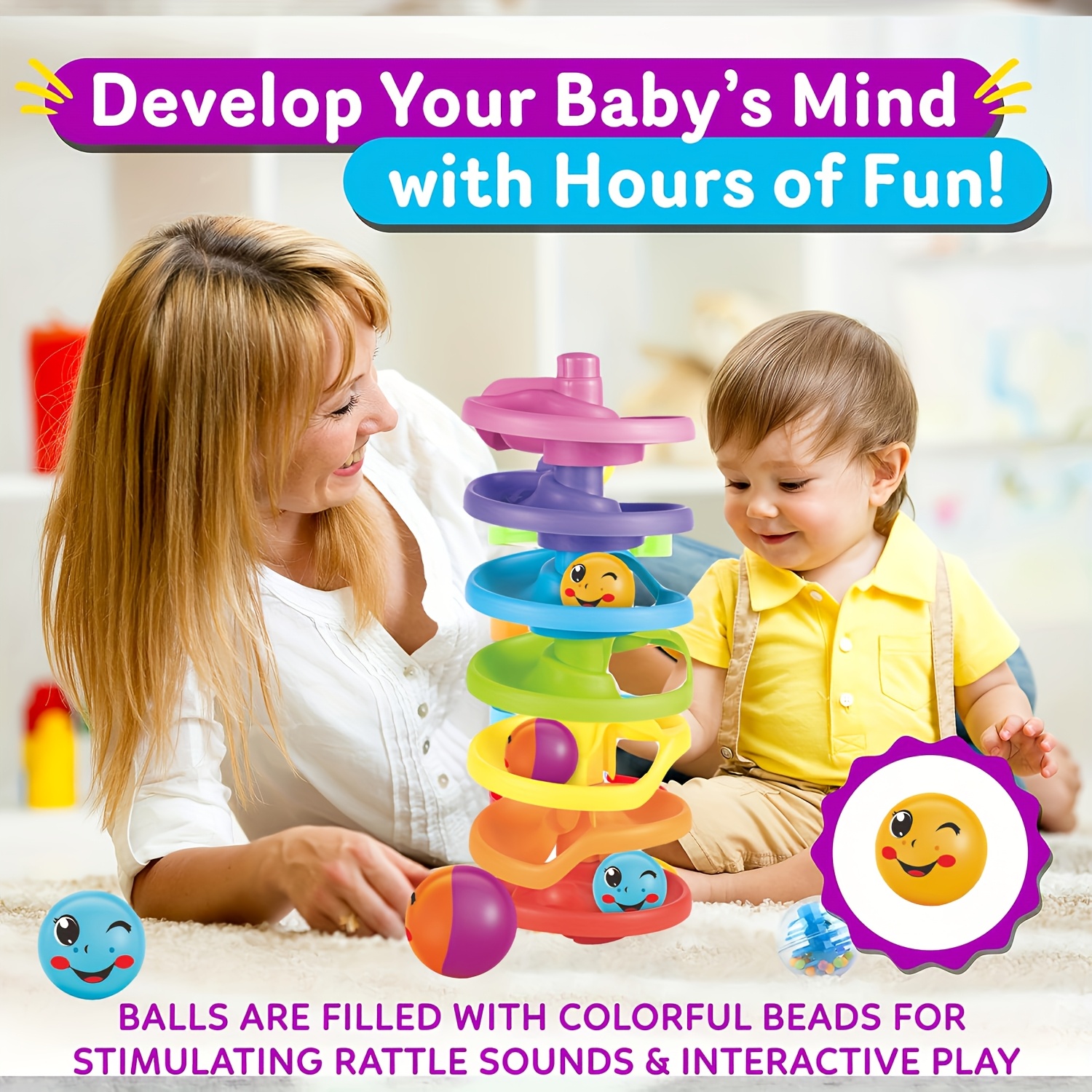 Play Fun Little Toys Ball Drop Tower - Educational Toy For Babies 6 Months & Up