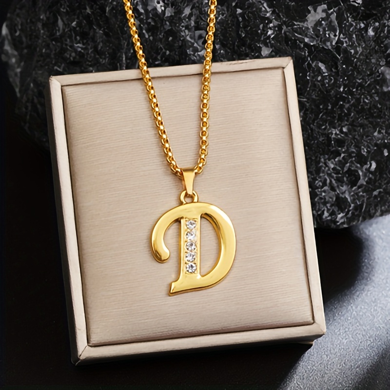 New Golden Capital Letter Alloy Titanium 201 201 201 Stainless Steel Chain/ Suitable for Daily Gifting And Holiday Presents