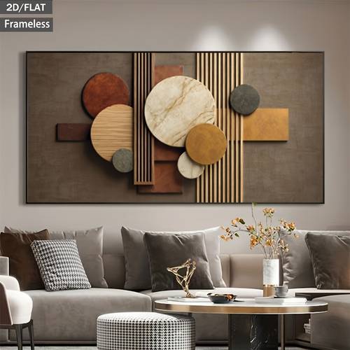 2d flat 1pc modern abstract wood grain marble frameless canvas poster horizontal wall art suitable for living room kitchen bathroom decor minimalist horizontal poster for dorm office bedroom home gift ink canvas 2d flat