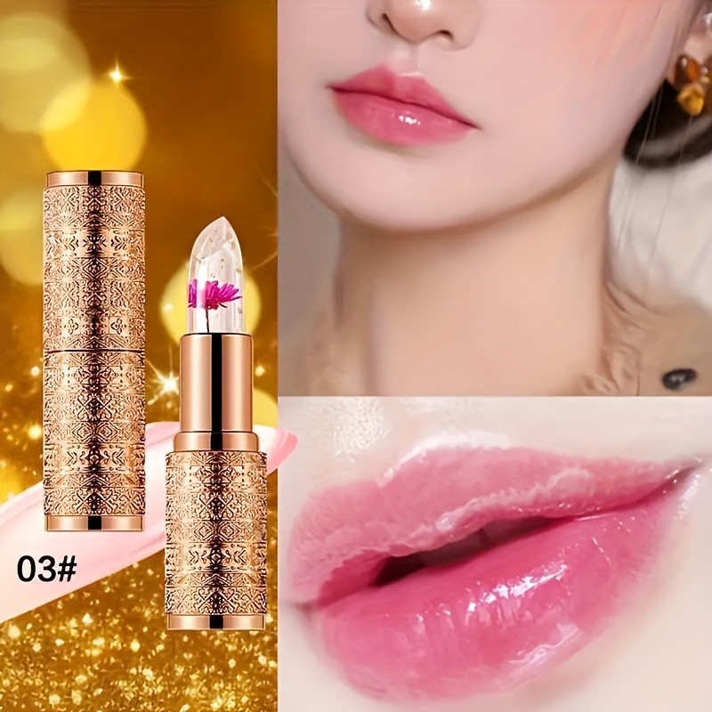 color changing lip balm moisturizing lipstick with flower long lasting hydration temperature change lip jelly lipstick details 8