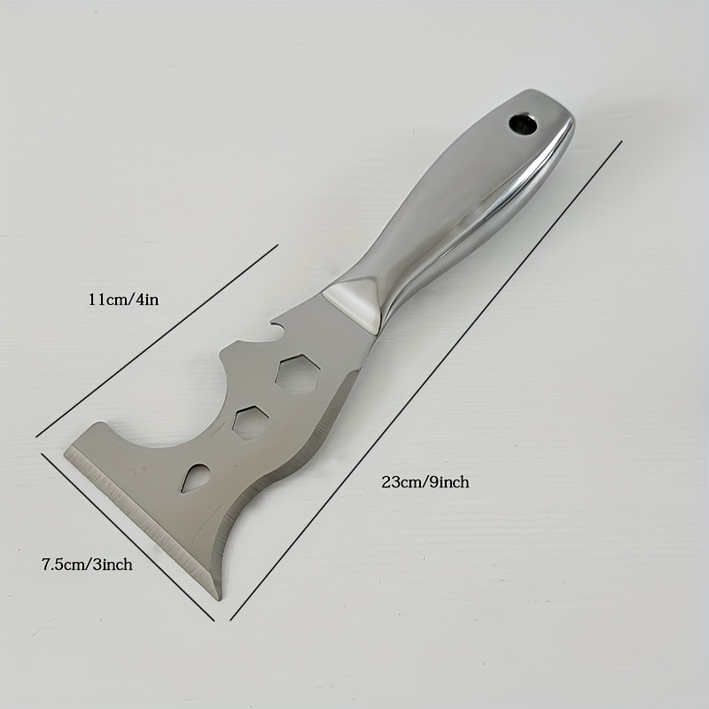 American-style High-End Professional Grade 420 Stainless Steel Full-Body Putty Knife, All-Stainless Steel Putty Knife, Cleaning Scraper, Spatula, Grout Trowel, Plaster and Putty Knife, Household Multi-Functional Thickened Scraper, Blade Not Included