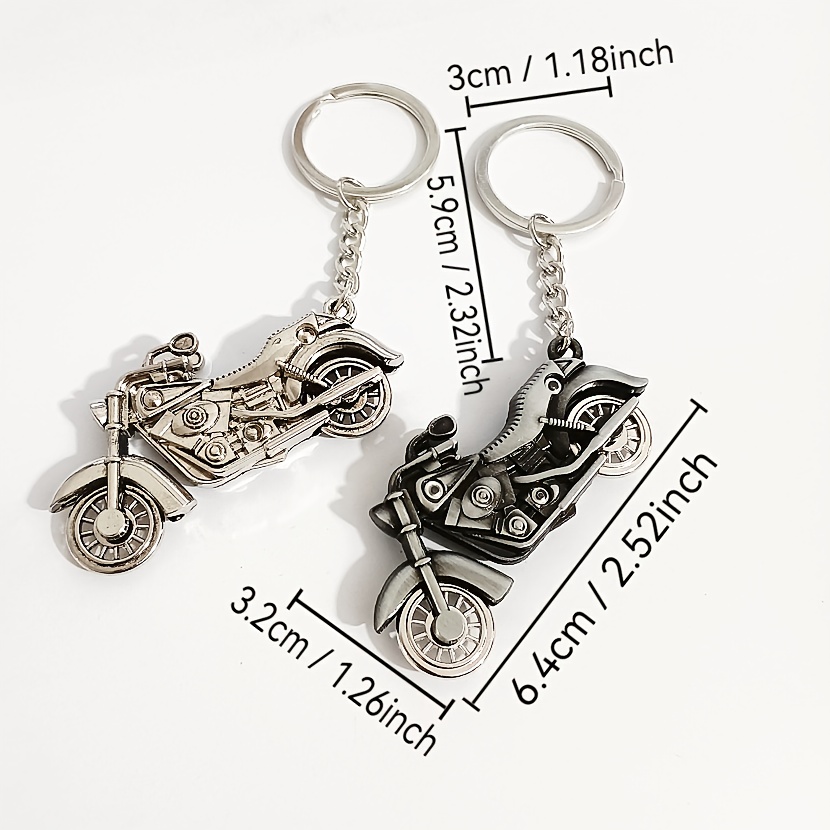 item picture 2pcs mixed color alloy motorcycle pendant with rotatable wheels mens keychain   birthdays christmas fathers day and anniversary gifts