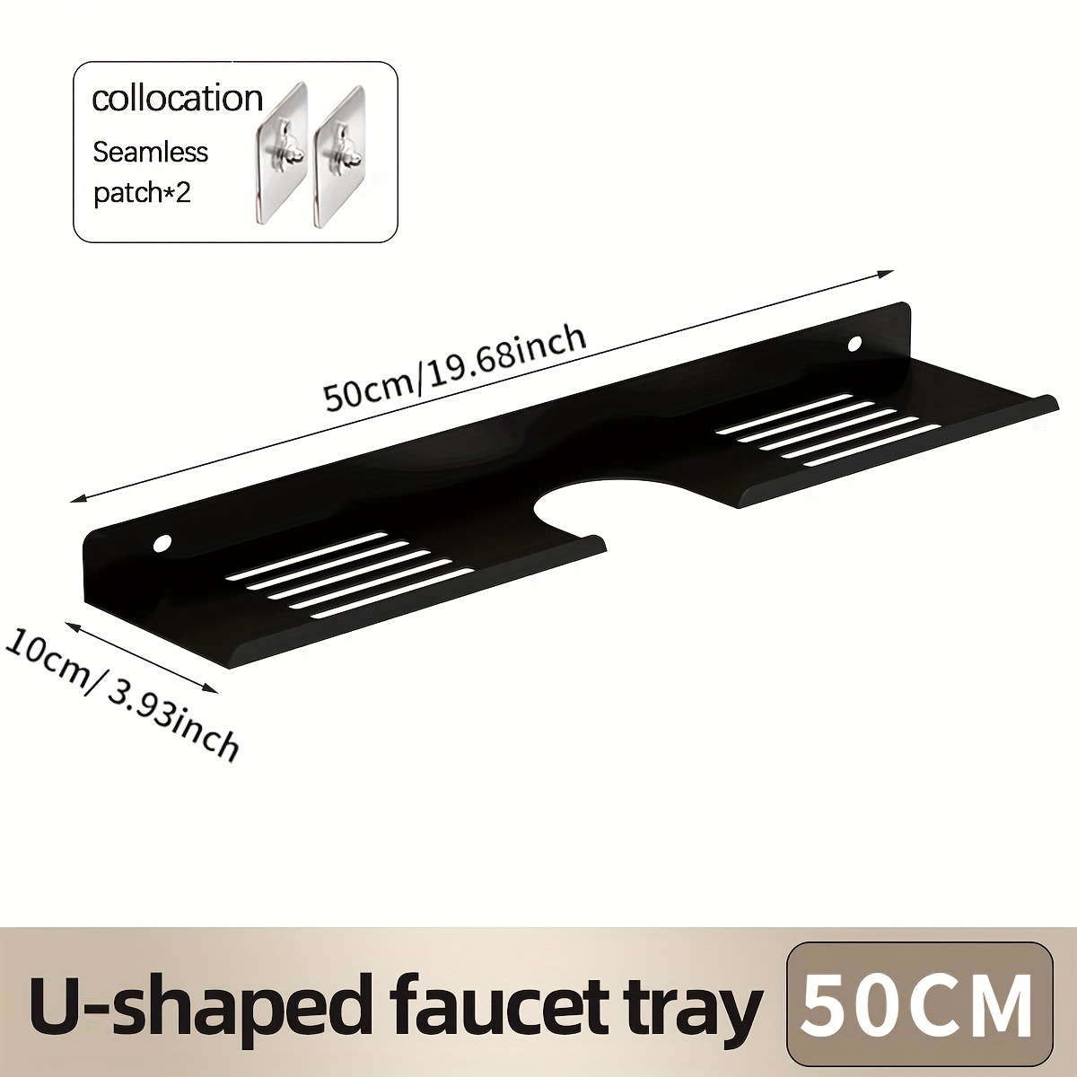 Image of Bathroom Tray, Wall-mounted Draining Rack, No-drill Toilet Faucet Storage Shelf, Mirror-front Organizer, Home Multifunctional Storage Rack, Easy Bathroom Organization