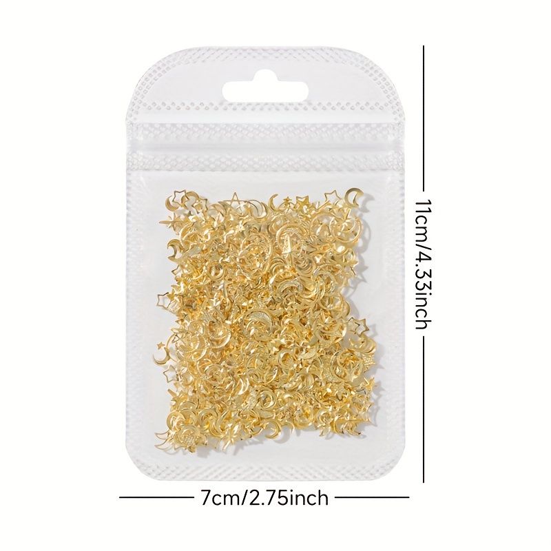 Image of 650pcs Per Bag 3d Moon And Star Nail Charms Nail Studs For Women Nail Decoration Accessories Nail Art Jewelry Manicure Supplies