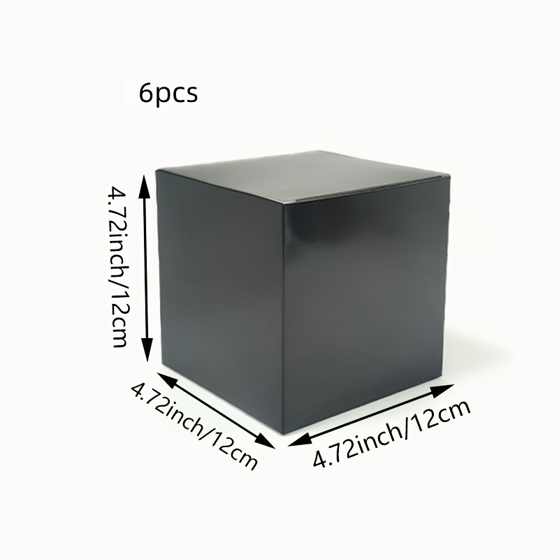 TEMU 6pcs (6 Pack) Cardboard Gift Boxes With Lids - (white, Black, Brown Suitable For Jewelry, Soap Packaging, Small Crafts | 4 Sizes Up To 4.7 Inch