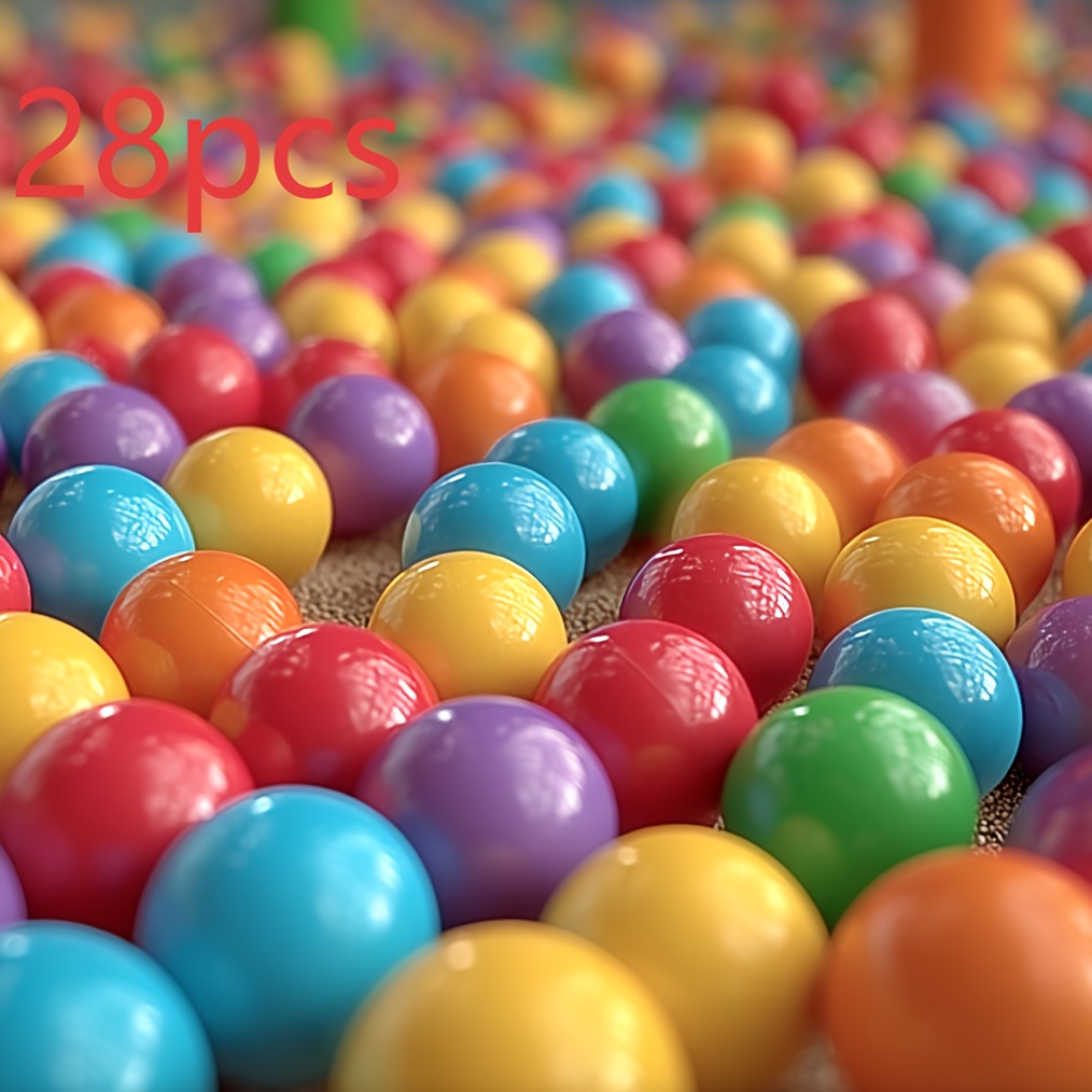 Image of 28pcs Ocean Balls, Suitable Toys For Babies And Children, Important Toys And Gift Decorations For Children's Playgrounds, Water Pool Parties, Birthday Parties, Christmas Parties.