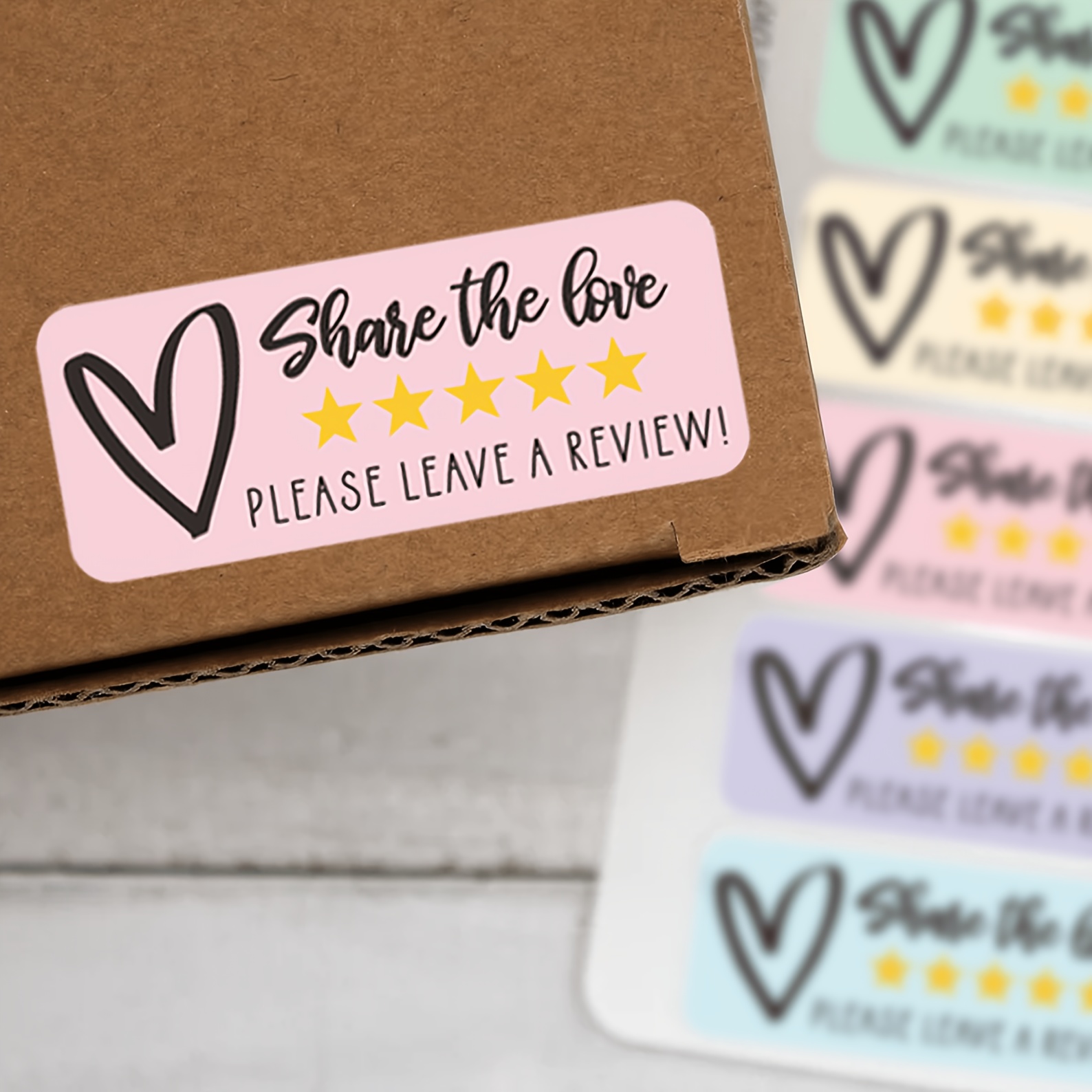 TEMU 200-roll Pack Of Colorful Sticker Share Love, Small Business Stickers, Thank You For Our , Please Leave A Review