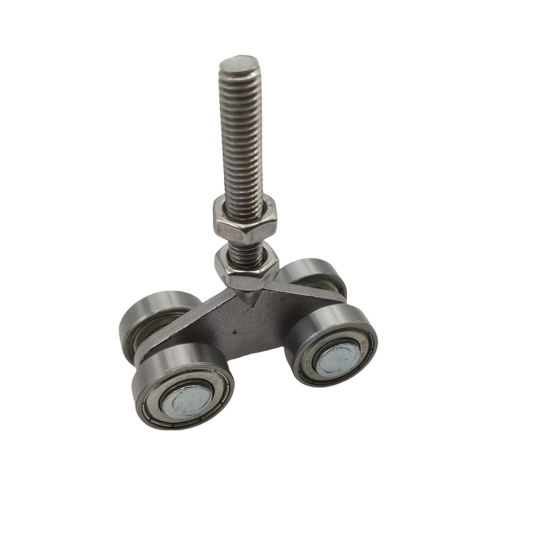 Image of 1pc Silent Rollers 608zz 4 Wheel Trolley Assembly For Rail Hanging Track M8 Beam Trolley For Barn Or Shed Sliding Door Door Rollers