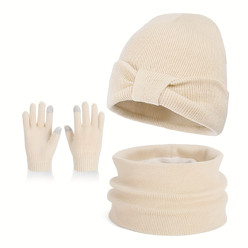Kids' Autumn/Winter Hat, Gloves, and Scarf 3pcs Set