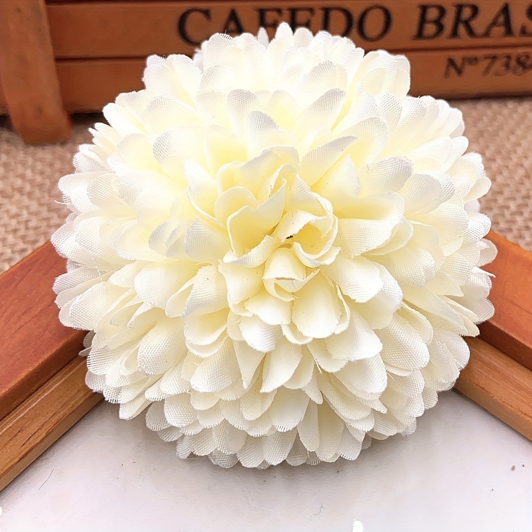 Image of Artificial Ball-shaped Chrysanthemums For Headpiece Materials, Decorative Items For Weddings, And Faux Floral Arrangements