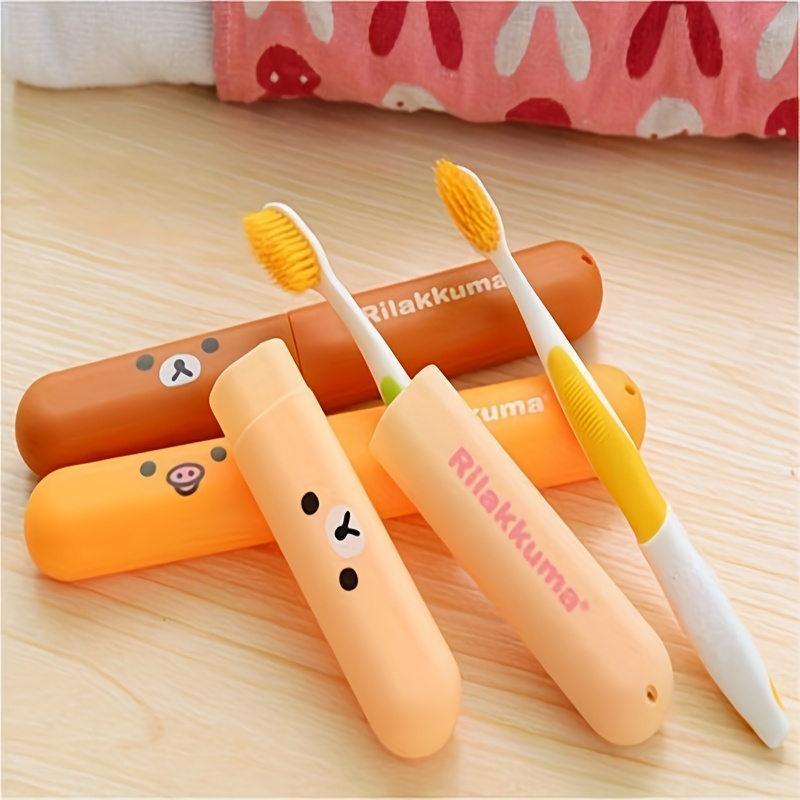 

Cute Cartoon Bear Portable Toothbrush Case - Odorless, Easy-carry Travel Storage Box For Toothbrushes