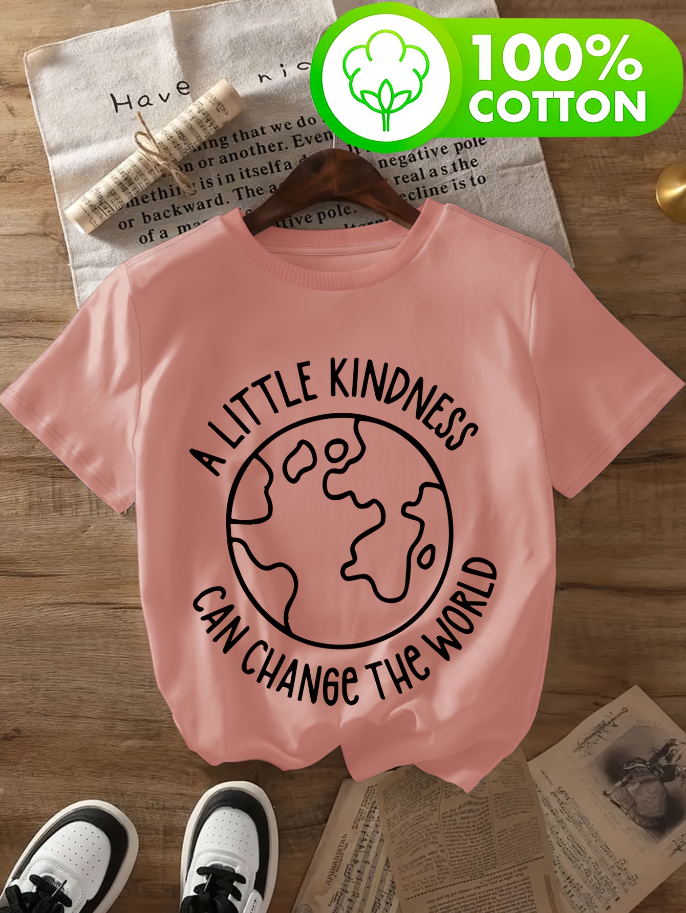 품목 사진 a little kindness can   레터 프린트 봄 여름 여성용 100% 트렌디 패션 티셔츠, 원피스 엘레강스 파티 티셔츠, qq, 최근 구매 품목... qq, 8058