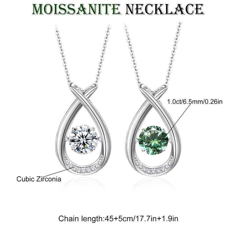 1.0CT Moissanite Necklace in 925 Sterling Silver — Elegant Gift