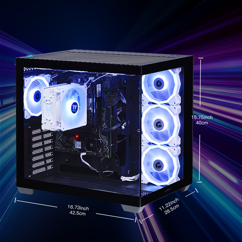 Game PC Desktop with AMD R5 5600GT 3.6Hz CPU, 1TB NVME SSD, 16GB DDR4 RAM, AMD Radeon Vega 7 GPU, 7RGB Fan, 550W PSU, Home Gaming & Office PC