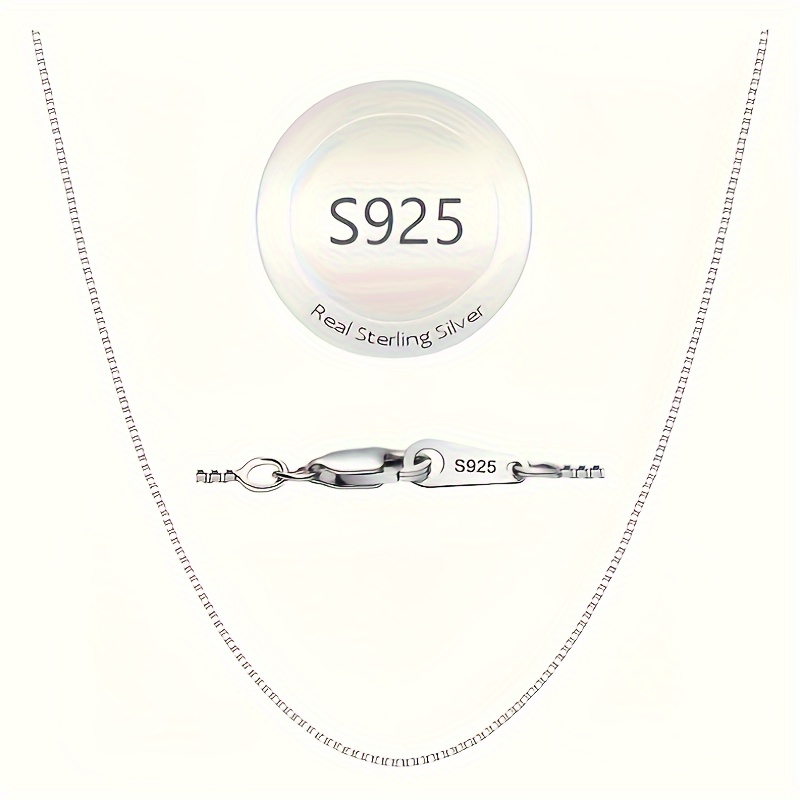 

925 Sterling Silvery Necklace For Women And Girls, 0.8mm Exquisite Box Chain With Japanese - Delicate And Strong Necklace, Italian Necklace, Length 16/18//24 Inches