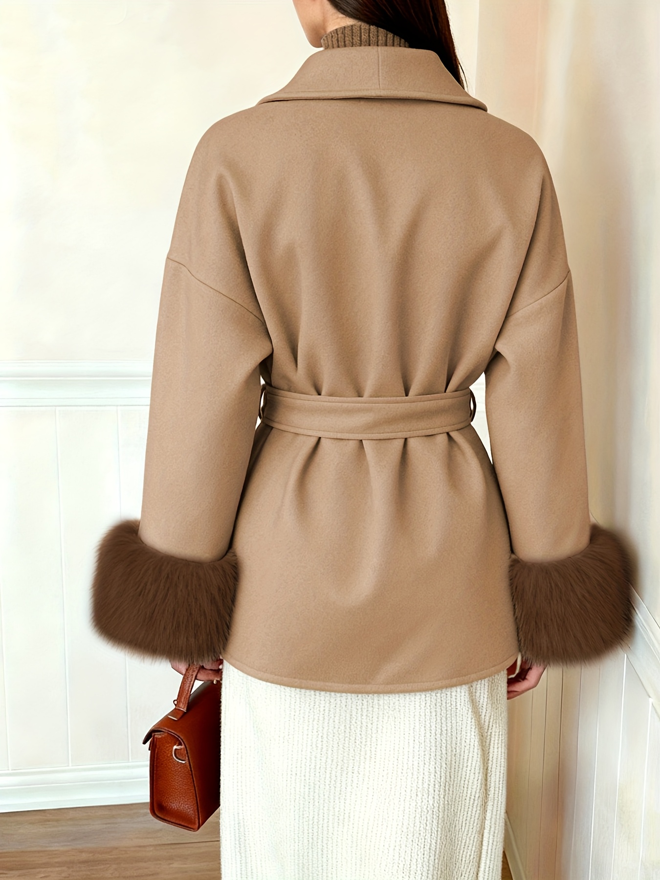 womens fashion elegant furry sleeve coat autumn winter womens clothing Product details 21